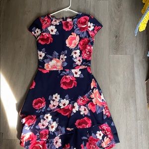 Bloomingdales aqua brand floral dress
